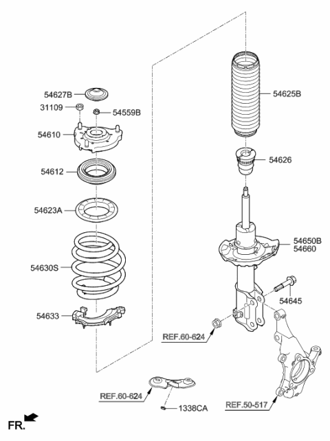 2006 Hyundai Tucson Spring-FR Diagram for 54630-G3NC0
