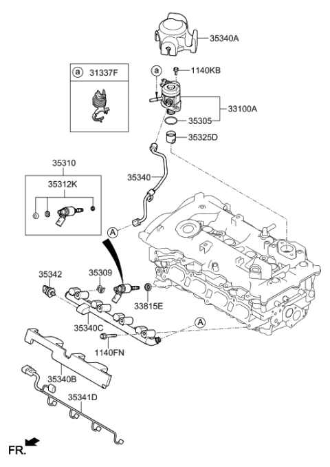 2007 Hyundai Tucson Pipe-High Pressure Diagram for 35305-2B030