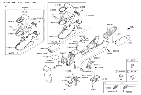 2019 Hyundai Elantra GT Upper Cover-Garnish Diagram for 84654-G3000-TRY