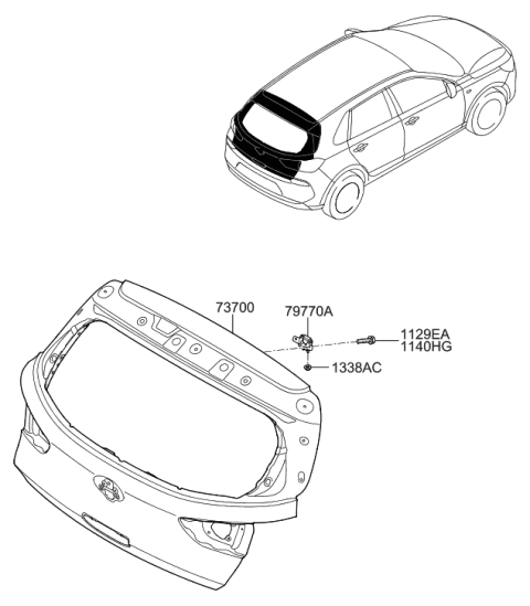 2020 Hyundai Elantra GT Tail Gate Diagram