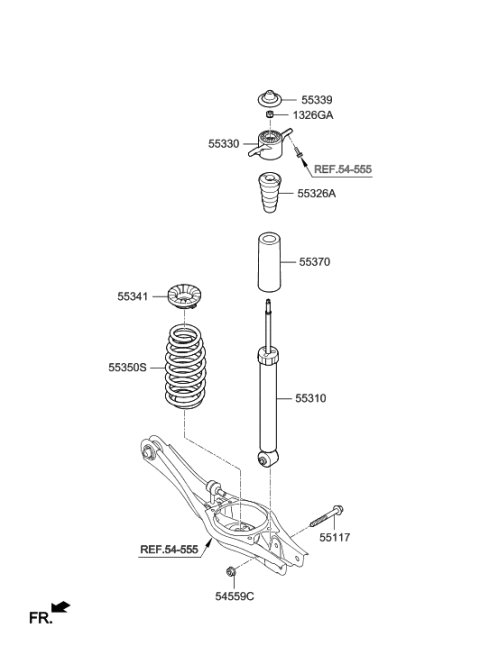 2018 Hyundai Elantra GT Rear Spring & Strut Diagram 1