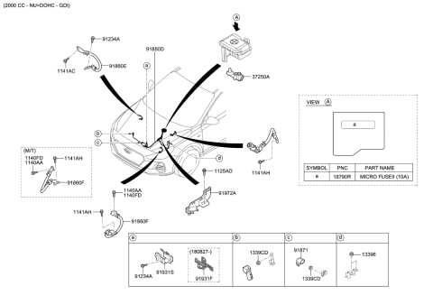 2018 Hyundai Elantra GT Wiring Assembly-Battery Diagram for 91850-G3540