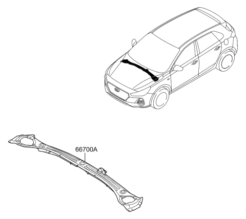 2020 Hyundai Elantra GT Panel Assembly-Cowl Complete Diagram for 66700-G3000