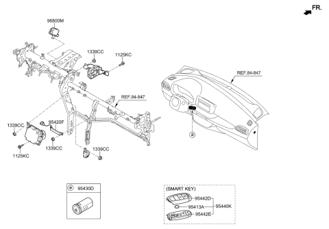 2020 Hyundai Elantra GT Smart Key Fob Diagram for 95440-G3000
