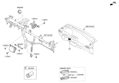 2022 Hyundai Genesis G80 Sw Assembly-Button Start Diagram for 95430-G3500-MPP