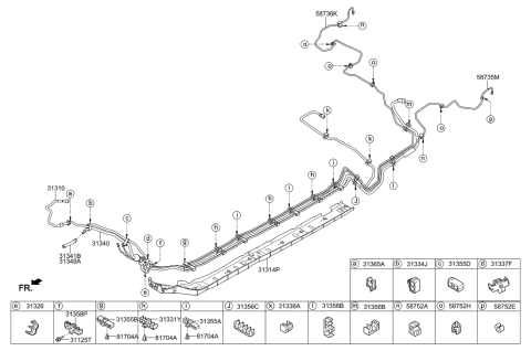 2019 Hyundai Elantra GT Clip-Fuel Tube Diagram for 31337-G3600