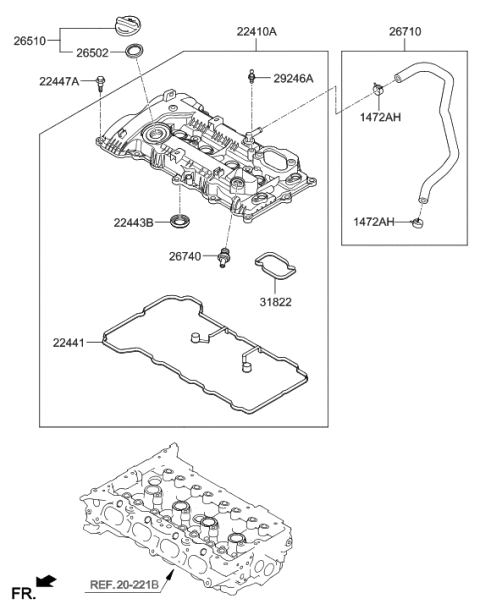 2020 Hyundai Elantra GT Rocker Cover Diagram 2