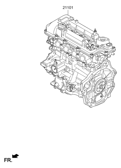2018 Hyundai Elantra GT Engine Assembly-Sub Diagram for 1D821-2EU00