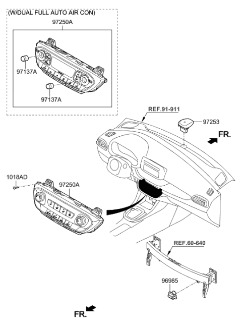 2006 Hyundai Tucson Heater Control Assembly Diagram for 97250-G3080-RPE