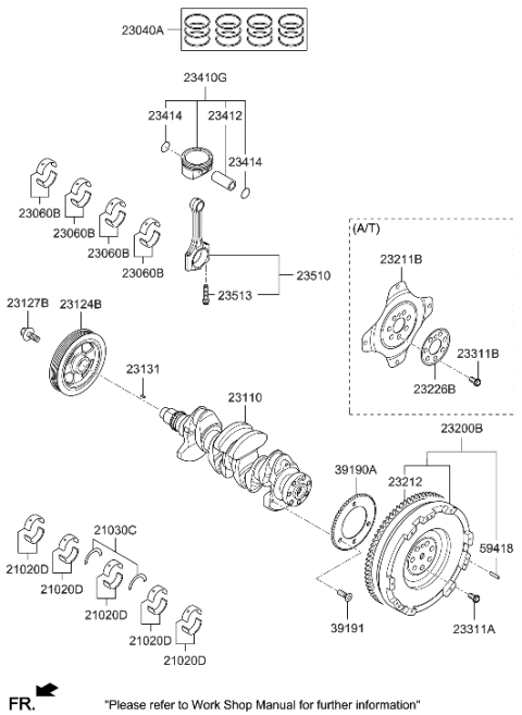 2018 Hyundai Elantra GT Crankshaft & Piston Diagram 2