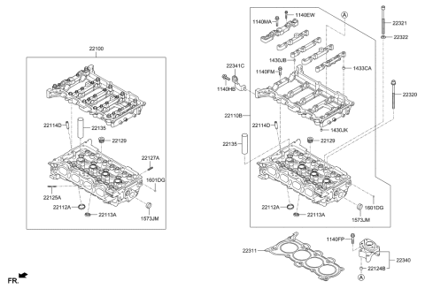 2018 Hyundai Elantra GT Cylinder Head Diagram 2