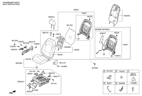 2019 Hyundai Elantra GT Front Seat Diagram 1