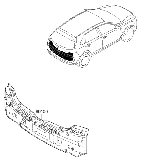 2020 Hyundai Elantra GT Back Panel & Trunk Lid Diagram