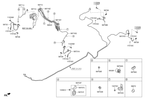 2019 Hyundai Elantra GT Hose-Brake Front,LH Diagram for 58731-F2500