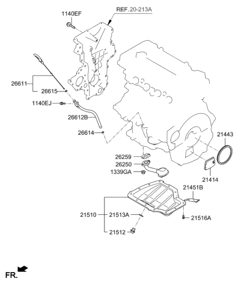 2006 Hyundai Tucson Cover Assembly-Timing Chain Diagram for 21350-2E340