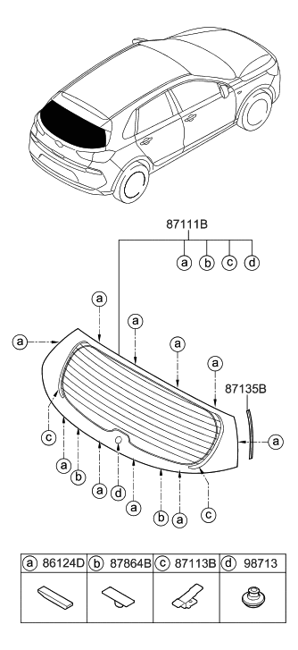 2019 Hyundai Elantra GT GROMMET-Rear WIPER Diagram for 98713-G3000