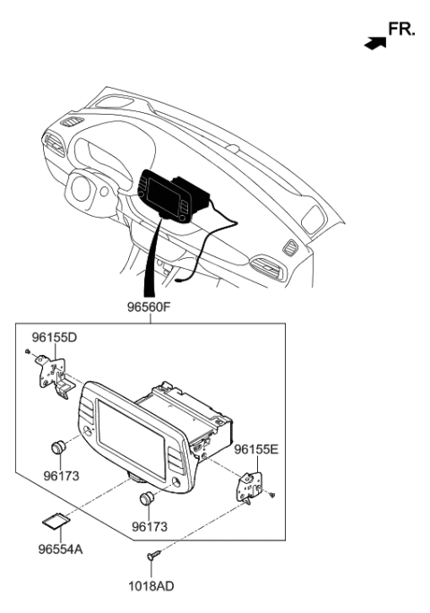 2019 Hyundai Elantra GT Head Unit Assembly-Avn Diagram for 96560-G3161-PMP