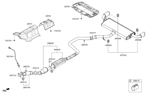 2020 Hyundai Elantra GT Muffler & Exhaust Pipe Diagram 1