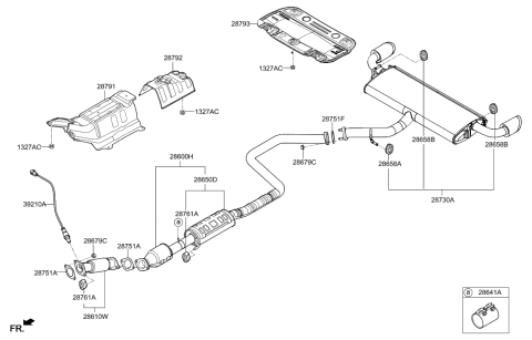 2019 Hyundai Elantra GT Muffler & Exhaust Pipe Diagram 1