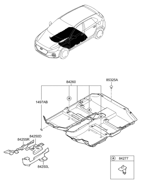 2020 Hyundai Elantra GT Floor Covering Diagram