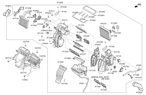 2018 Hyundai Elantra GT Evaporator Assembly Diagram for 97139-G3000