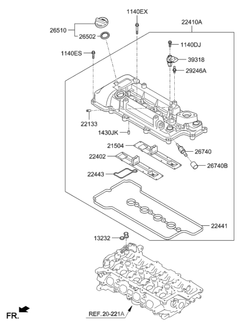 2019 Hyundai Elantra GT Hose Assembly-Breather Diagram for 26710-2E220