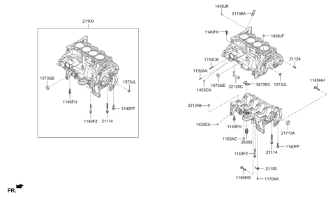 2018 Hyundai Elantra GT Cylinder Block Diagram 2