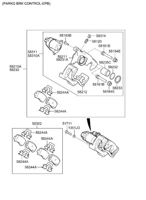 2018 Hyundai Elantra GT Rear Wheel Brake Diagram 2