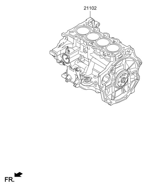 2018 Hyundai Elantra GT Short Engine Assy Diagram 1