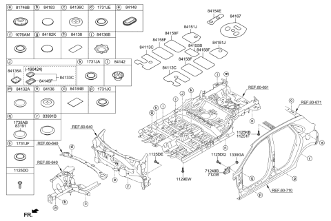 2020 Hyundai Elantra GT Isolation Pad & Plug Diagram 1