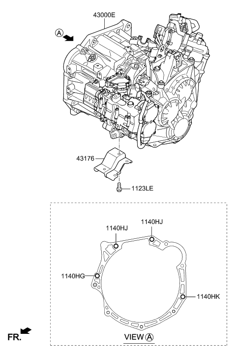 2020 Hyundai Elantra GT Transaxle Assy-Manual Diagram 3