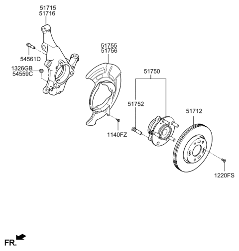 2018 Hyundai Elantra GT Front Axle Diagram