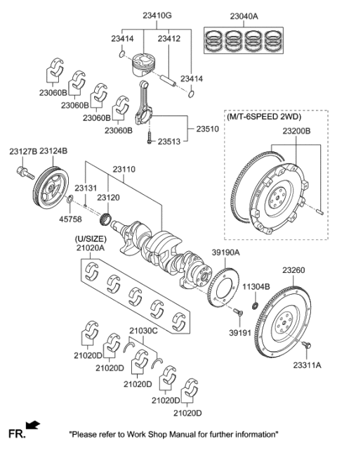 2020 Hyundai Elantra GT Crankshaft & Piston Diagram 1
