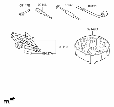 2018 Hyundai Elantra GT Case-Tool Diagram for 09149-G3170