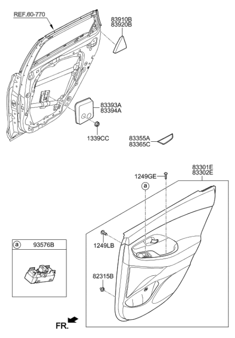 2019 Hyundai Elantra GT Pad-Rear Door Impact,RH Diagram for 83394-G3000