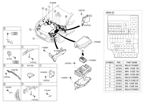 2022 Hyundai Genesis G80 Pcb Block Assembly Diagram for 91959-G3010