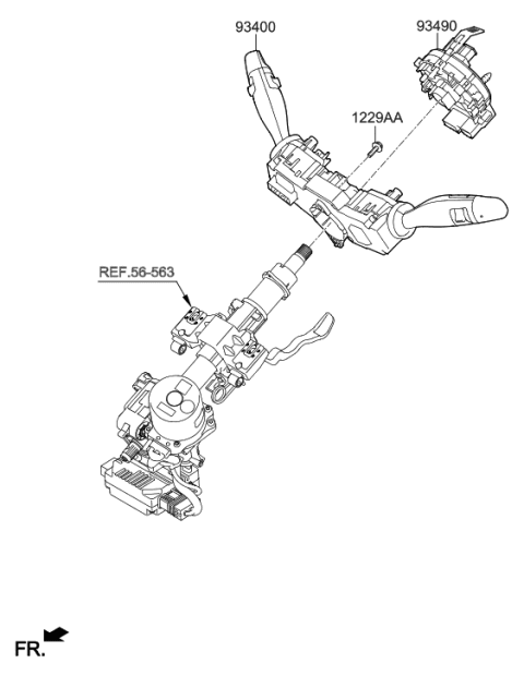 2018 Hyundai Elantra GT Switch Assembly-Multifunction Diagram for 93401-G3550