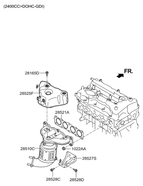 2017 Hyundai Santa Fe Sport Exhaust Manifold Diagram 4