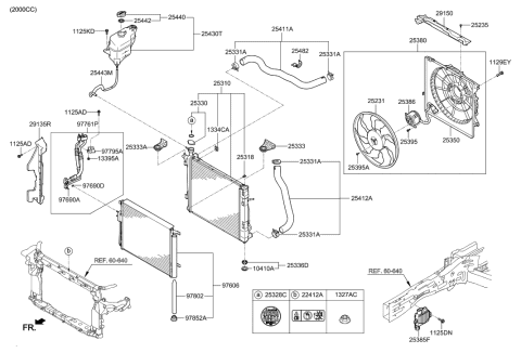 2020 Hyundai Palisade Hose-Radiator Inlet Diagram for 25411-4Z700