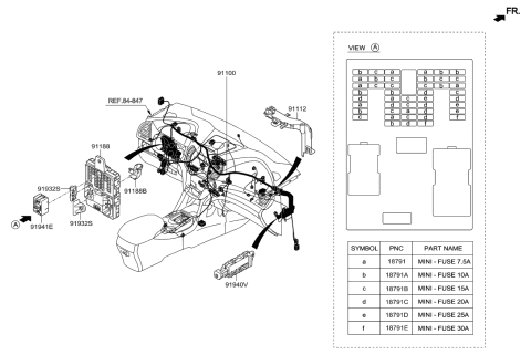 2018 Hyundai Santa Fe Sport Wiring Assembly-Main Diagram for 91100-4Z944