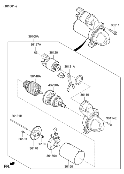 2017 Hyundai Santa Fe Sport Starter Diagram 3