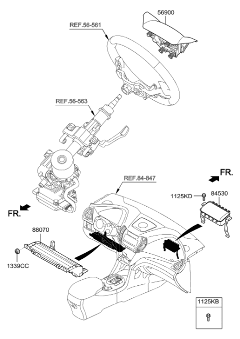 2017 Hyundai Santa Fe Sport Air Bag System Diagram 1