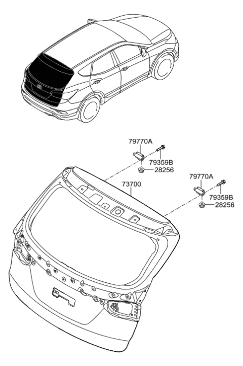 2017 Hyundai Santa Fe Sport Tail Gate Diagram