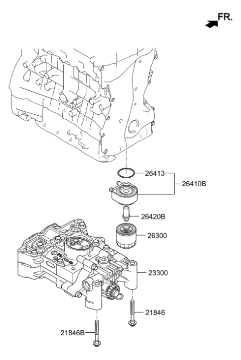 2017 Hyundai Santa Fe Sport Front Case & Oil Filter Diagram 1