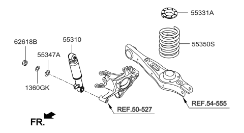 2017 Hyundai Santa Fe Sport Rear Spring & Strut Diagram