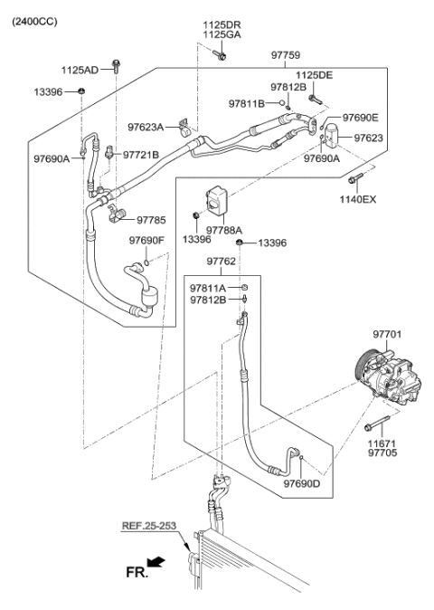 2016 Hyundai Santa Fe Sport Compressor Assembly Diagram for 97701-1U500