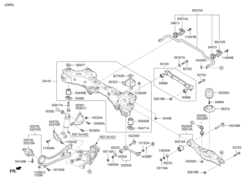 2016 Hyundai Santa Fe Sport Arm Assembly-Rear Suspension Rear,LH Diagram for 55210-4Z201