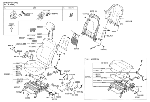 2018 Hyundai Santa Fe Sport Front Seat Diagram 3