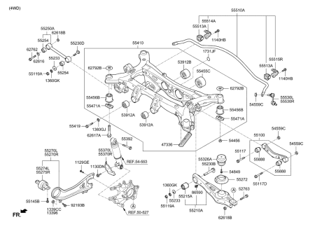 2017 Hyundai Santa Fe Sport Rear Suspension Control Arm Diagram 2