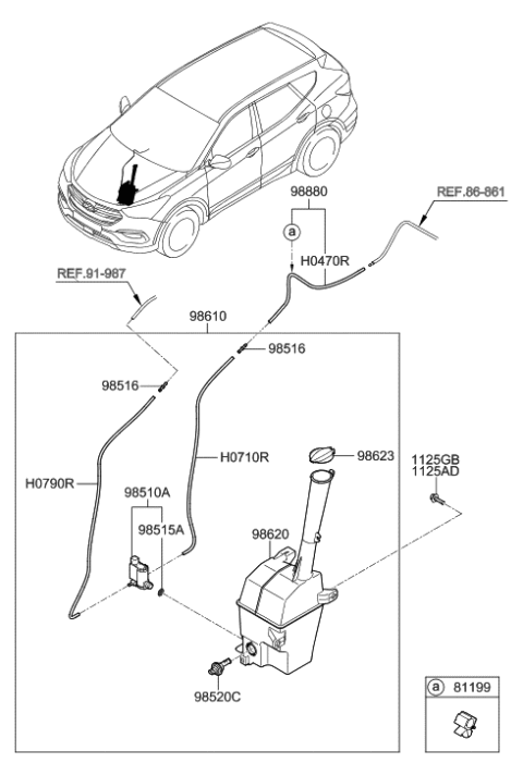 2018 Hyundai Santa Fe Sport Windshield Washer Diagram